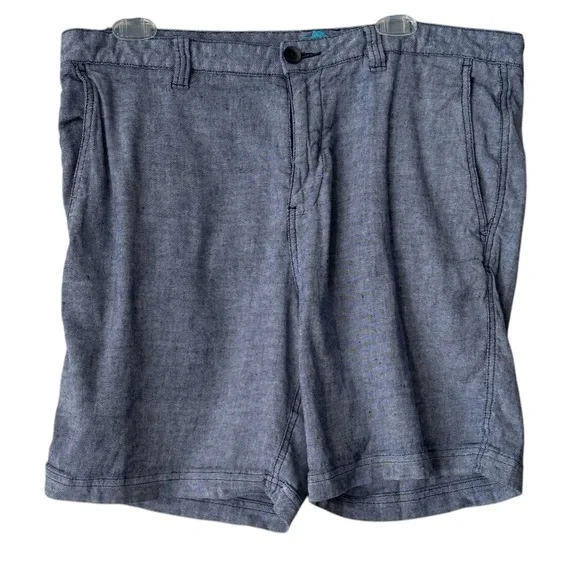 Tommy Bahama Men’s beach blue linen blend chambray shorts 7” inseam Sz 36 - Picture 2 of 7